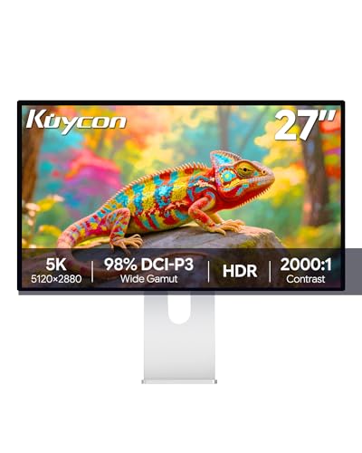 Kuycon G27X SE 27インチ FHD (5120 x 2880) 5Kモニター、HDR、IPS、1670万色、sRGB 99%、応答速度8ms、コントラスト比2000:1、アイケア機能、アンチグレア A-G27X-SE