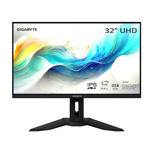 GIGABYTE M32U 32" 144Hz 4K FreeSync Compatible Gaming Monitor, SS IPS, 3840x2160 Display, 1ms Response Time (MPRT), 1x Display Port 1.4, 2x HDMI 2.1, 3x USB 3.0, 1x USB Type C M32U-SA
