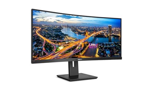 PHILIPS 346B1C- 34 inch WQHD Curved Monitor, 100Hz, 4ms, VA, USB-C dock, KVM, Height Adjust, Speakers, PowerSensor (3440 x 1440, 300 cd/m² - HDMI, DP, USB-C)