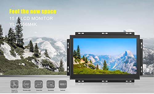 Yiletec 4K 15.6インチ YL-A156M4K メタルオープンフレーム 3840x2160 UHD 10フィンガー マルチタッチ 自動回転 HDR FreeSync USB-C ポータブルディスプレイ Android7.1.2アプリケーション内蔵
