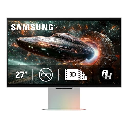 サムスン SAMSUNG 27インチ 4K オデッセイ 3D シルバー ゲーミングモニター 1ms 165Hz 空間オーディオ AI 3Dビデオ変換 - (LS27FG900XNXZA) [カナダ版]