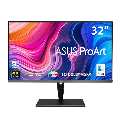 ASUS ProArt Display PA32UCX-PK 32インチ 4K HDR ミニLEDモニター、99% DCI-P3 99.5% Adobe RGB、DeltaE<1、10ビット、IPS、Thunderbolt 3 USB-C HDMI DP、カルマン対応、ドルビービジョン、1200nits、X-riteキャリブレーター付き。