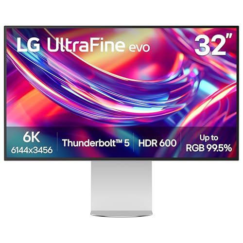 LG Ultrafine 32U990A evo 32インチ 6K ナノ IPS ブラックモニター | Thunderbolt 5, DisplayHDR 600, 2000:1 コントラスト, 98% DCI-P3, 99.5% Adobe RGB | Pro Creator Display for Mac & PC 32U990A-S.AUS