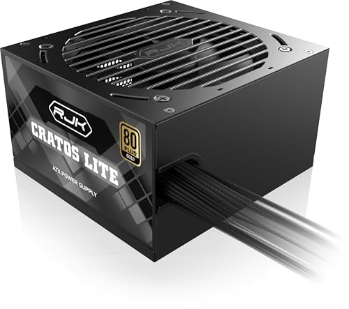 RAIJINTEK CRATOS LITE 850W ブラック, 80 PLUS Gold, ATX 3.1, 非モジュラー電源, PCIe 5.1対応, 120mmスマートファン, DC-to-DC, 12V-2×6コネクタ, 5年保証