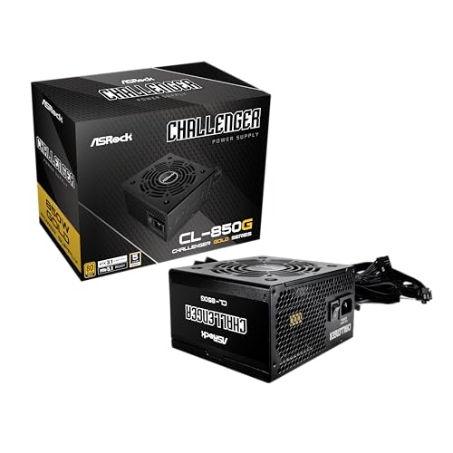 ASRock Challenger 850W 電源 オートiCOOLインテリジェントファンコントロール 120mm ゴルフブレード CL-850G 80 Plus ゴールド認定 非モジュラー ATX3.1 PCIe5.1 12V-2x6ケーブル 90-UXC085-GNUAAA