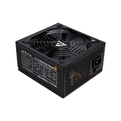 Apevia ATX-PR1300W プレステージ 1300W 80+ゴールド認定 ATX 3.1 Ready、PCIe 5.1 / 12VHPWRコネクタ ATX Active PFC DC - DCコンバーター設計 135mmサイレントファン RoHS準拠 ゲーミング電源