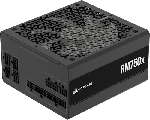CORSAIR RM750x 完全モジュラー低ノイズATX電源 – ATX 3.1準拠 – PCIe 5.1サポート – Cybenetics Gold Efficiency – ネイティブ12V-2x6コネクタ – ブラック CP-9020285-NA