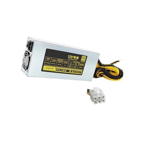 Vdaxvme 3600W 3300W 3000W シングルチャンネル 12V 15x6ピン サーバー電源 静音 ミュート 冷却 ゲーミングPC電源