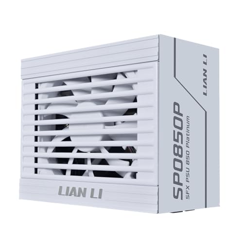 Lian Li SP850 プラチナ - 850ワット SFX フォームファクター電源 12V-2x6ケーブル付き - ATX 3.1 & PCIE 5.1準拠 - フルモジュラー - 100% 日本105C コンデンサ - ホワイト (SP0850P.W)