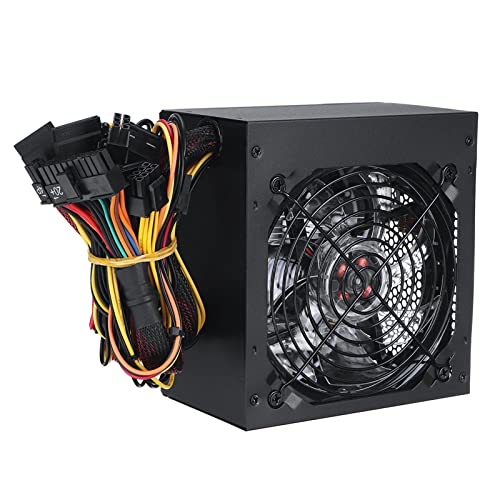 XiaomeiHan PC電源 600W PC.電源120センチメートル 導いたファン24ピン PCI SATA 12Vコンピュータの電源供給 ATX電源 (色 : Black, Size : 15x14x8.5cm)