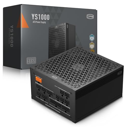 PCCOOLER CPS PSU YS1000 電源、1000W 80 Plus Gold 認定 完全モジュラー PCIe 5.1 & ATX 3.1、幅広い互換性、135mm FDBファン、フルジャパン電解コンデンサ, 自動オン/オフ/全日系容量/サポート5090 【金メダルエンボス全モジュールATX 3.1】- 12年保証 E-YS1000