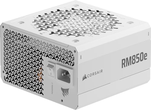 CORSAIR RM850e ATX 3.1 PCIe 5.1 Ready Full Modular 850W 電源 – 12V-2x6ケーブル付属 Cybenetics Gold Efficience、105°C定格コンデンサ、モダンスタンバイモード – ホワイト CP-9020293-NA/AM