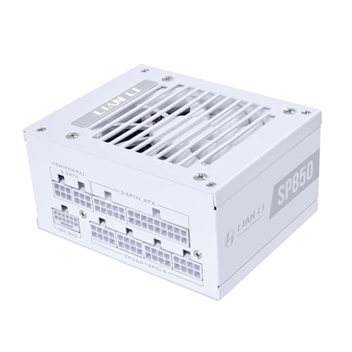 Lian Li SP850 ゴールド - 850ワット SFX フォームファクター電源 ネイティブ12V-2x6ケーブル付き - 低ノイズ - 80 Plus ゴールド効率 - ATX 3.1 & PCIe 5.0準拠 - 92mm FDB ファン - 10年 - ホワイト (SP850G.W)