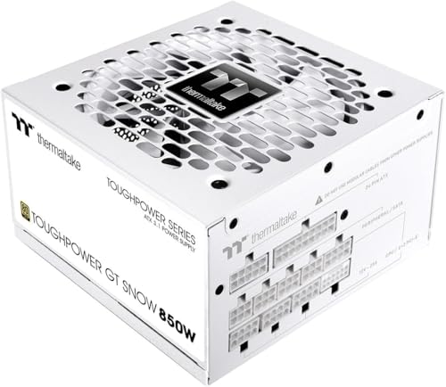 Thermaltake Toughpower GT 850W ATX 3.1 標準電源:80プラスゴールド効率、スマートゼロファン、ネイティブ450W PCIe 5.1コネクタ - スノーホワイト
