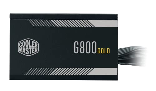 Cooler Master G800 Gold 80 Plus Gold認定電源、Intel ATX 12V 2.52、120mm HDBファン、2 EPSコネクター。 MPW-8001-ACAAG-IN