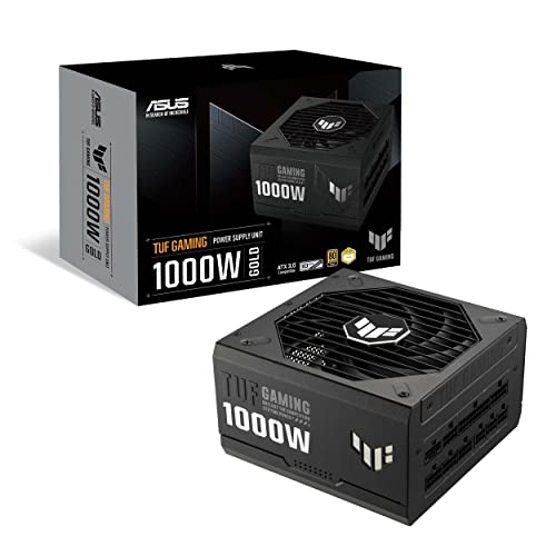 ASUS TUF Gaming 1000W ゴールド(1000ワット、ATX 3.1互換、完全モジュラー電源、80+ゴールド認定、ミリタリーグレードのコンポーネント、デュアルボールベアリング、アキシャルテックファン、PCBコーティング、10年保証) 90YE00S1-B0NA00