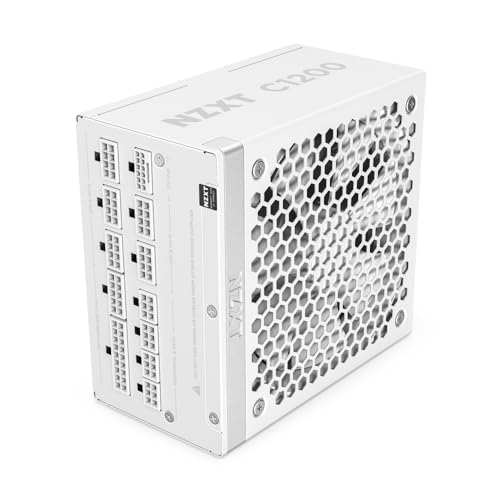 NZXT C1200 ゴールド ATX 3.1 - 完全モジュラーで静かなPCゲーム電源 - 1200ワット - 80プラス ゴールド - 12V-2x6コネクター - 100% 日本のコンデンサ - ホワイト PA-2G2BW-EU
