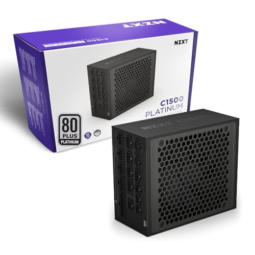 NZXT C1500 プラチナ ATX 3.1 | 完全モジュラー 低ノイズ PC ゲーム用電源 | 1500ワット | 80 プラス プラチナ | デュアル 12V-2x6 コネクタ | ゼロファンモード | 100% 日本製コンデンサ | ブラック PA-5P1BB-US
