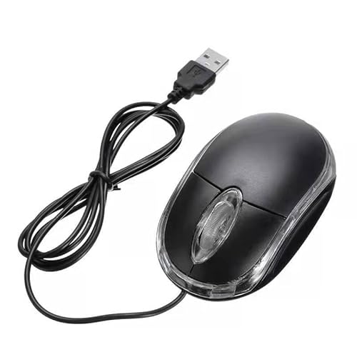 マウス USB 有線マウス 光るリング付き 小型 軽量 ブラック プラグアンドプレイ 高精度 PC ノートパソコン デスクトップ 対応 オフィス 自宅 ゲーム用 コンパクトマウス