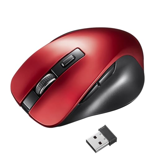 サンワサプライ SANWASUPPLY サンワサプライ ワイヤレスブルーLEDマウス(5ボタン・レッド)(MA-WB518R)