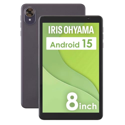 IRIS OHYAMA アイリスオーヤマ タブレット 8インチ Android 15 64GB 保護フィルム付き Type-C対応 CPU RK3562 メモリ 3GB+6GB 4000mAh イヤホンジャック Wi-Fiモデル LUCA ヘッドピンモデル TA08E1W63-V1H ブラック