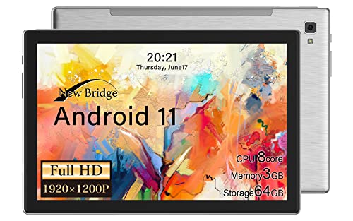 ニュー ブリッジ New Bridge タブレット 10.1インチ 最新Android11 解像度1920*1200 オクタコアプロセッサー メモリー3GB+内蔵ストレージ64GB Bluetooth GPS リアカメラ約500万画素 オートフォーカス機能搭載 NBTB101