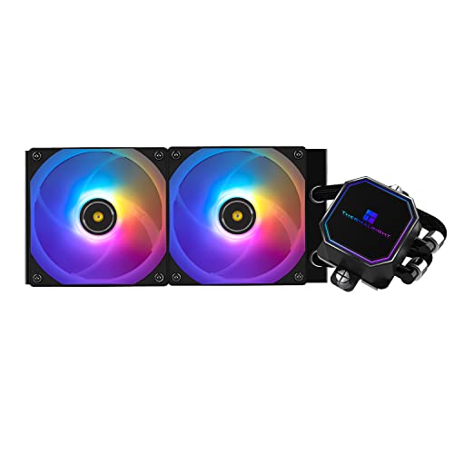 THERMALRIGHT Frozen Prism 240 Black ARGB AIO 水冷クーラー、液冷CPUクーラー、2x120mm PWMファン水冷システム、1850RPM高速、AMD/AM4/AM5 & Intel