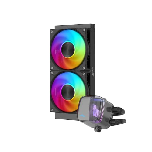 SAMA L70 240mm AIO CPUリキッドクーラー、高性能 ARBG PWMファン、ブラック。 L70-BKWAYX02-G