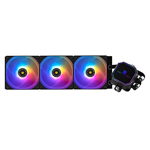 THERMALRIGHT アナと雪の女王プリズム360 ブラック ARGB CPU液体クーラー、効率的なPWM制御ポンプ3300RPM、3×TL-E12シリーズPWMファン、水冷コンピューター部品、AMD AM4/AM5、Intel 1150/1156/1200/1700/2066用 FP360 BLACK ARGB D6