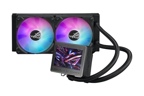 ASUS ROG Ryujin III 240 ARGB all-in-one liquid CPU cooler with 3.5" LCD, Asetek 8th gen pump, pump embedded fan and ROG 120mm magnetic daisy-chainable ARGB radiator fans. 90RC00K1-M0UAY0