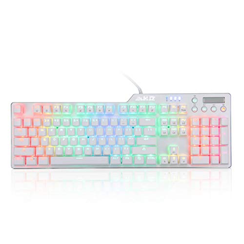 XiaomeiHan ゲーミングキーボードRGBメカニカルゲーミングキーボードスイッチ有線白色LEDバックライトエルゴノミックバックライトキーボードオールキーゴースト防止PCゲーマーホームオフィス仕事PC用 自宅ゲーム用 パソコン用 在宅勤務 (Size:One Size; Color:White + Rose Gold) YG8039AGYC9