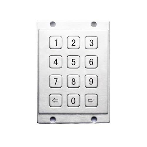 フラットキーピンパッド工業用 12 キー 4 × 3 数字金属キーパッドアクセス制御ロッカー工業用電話(RS232,Left and Right) SBNENFBOU-75DDC840