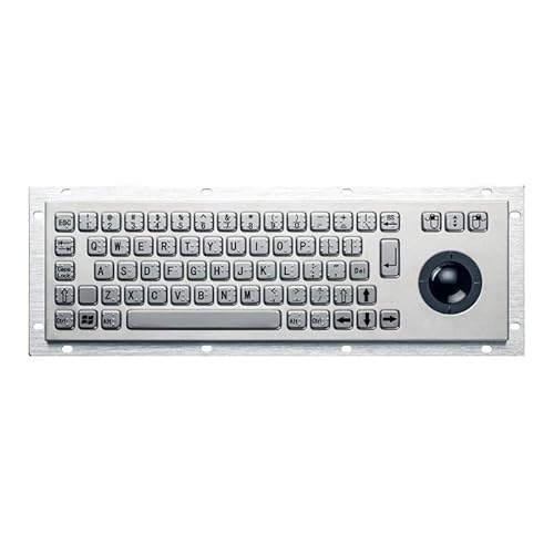 セルフサービスキオスク用樹脂トラックボール付きパネルマウント点字工業用ステンレススチールキーボード(PS2) SBACUEBDF-0B167E82