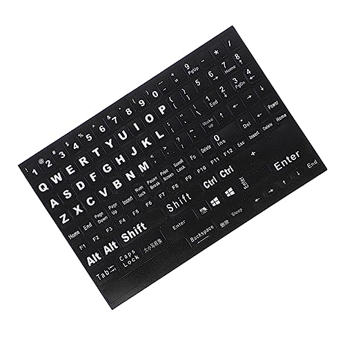 OSALADI 黒色PVC素材のキーボードシール 英語対応 入り ノートパソコン用キーボード文字交換ステッカー 簡単に貼れて剥がせる 特別デザイン 6HKKMA2VF3J304LOMH19S002E
