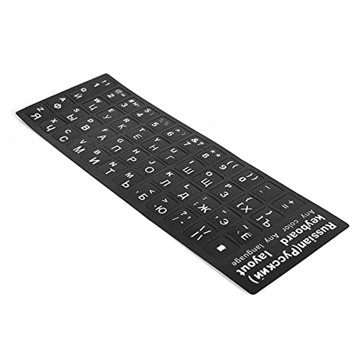 Semme キーボードロシア語ステッカー ロシア語キーボードステッカー デスクトップPCおよびラップト用 貼り付け簡単 10 17インチ用の理想的な交換アクセサリー Semmes8x5pklof3