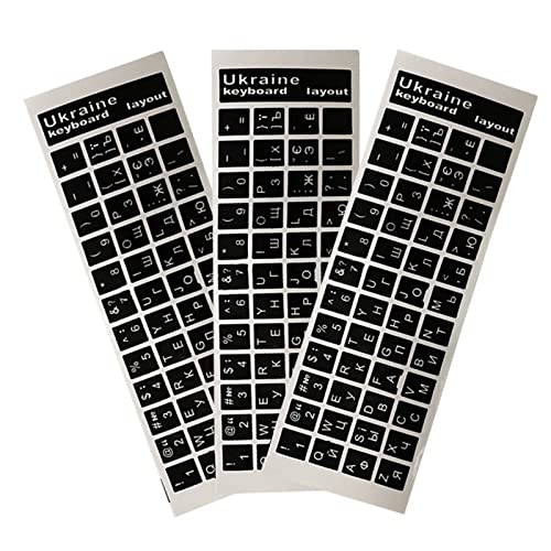 キーボード Friendsty ユニバーサルキーボードステッカー、ウクライナのコンピューターキーボードステッカーウクライナ黒/白/色のレタリング付き透明な背景