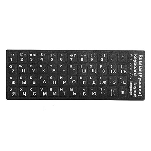 TOPINCN PC ノートパソコン キーボード ステッカー 耐摩耗性ロシア語キーボード アクセサリー 家庭用および業務用 貼り付けや剥がしが簡単 タイピング愛好家向けの交換用キーボード ステッカー TOPINaubk5qvxcz