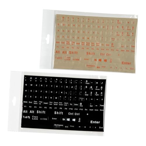 Mikinona 2枚 英語キーボードステッカー 製 耐久性 ノートパソコン デスクトップ用ユニバーサル交換用キーボード文字シール ピング快適 537IIQUND2417HBS