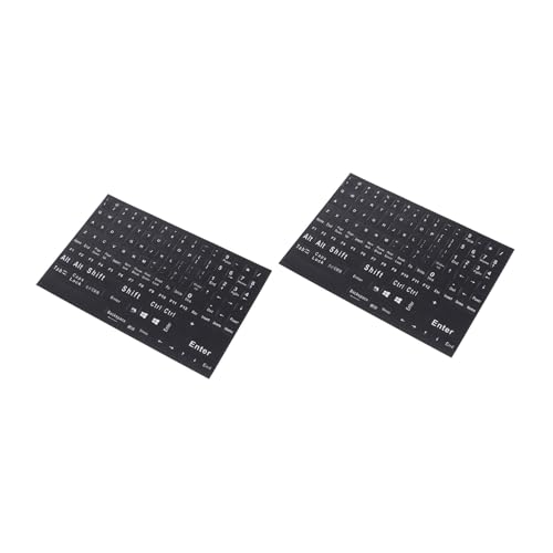 OSALADI 英語キーボードステッカー コンピュータ キーボード用 ラップトップ デスクトップ対応 フル英語版 小さいフォント 耐久性文字 摩耗防止 シーン パソコン作業向け