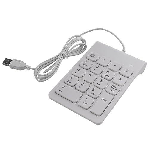 HuddyFee ミニUSB有線数値キーパッドテンキー、18キーデジタルキーボード、会計テラーラップトップ、 Android、ノートブック、タブレット、PC（ホワイト）