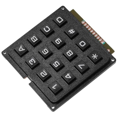 OFFIGAM プラ製 キーパッド 配列 マイクロコントローラ用キーパッドモジュール 16キー キーボードモジュール 工業用 高 耐久性 黒 U598922