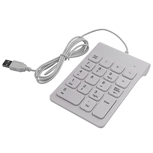 BABYU ミニUSB有線数値キーパッドテンキー、18キーデジタルキーボード、会計テラーラップトップ、 Anoid、ノートブック、タブレット、PC（ホワイト） 374284A2