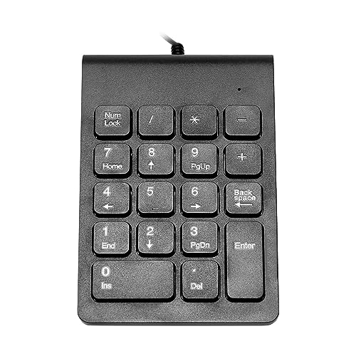 Anesoli ミニUSB有線数値キーパッドテンキー、18キーデジタルキーボード、会計テラーラップトップ、 Android、ノートブック、タブレット、PC（ブラック）