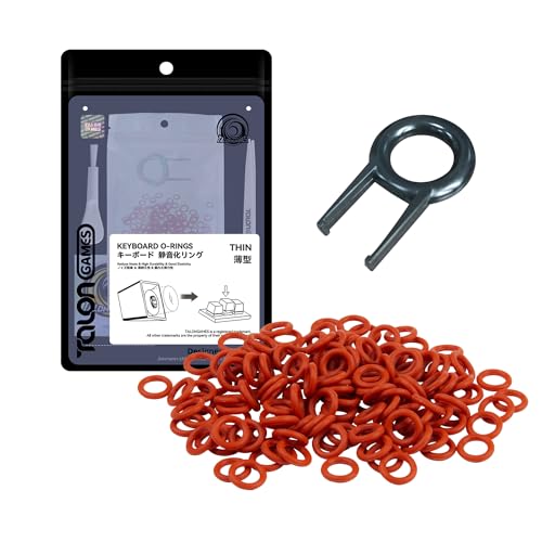 TALONGAMES 静音化リング メカニカル キーボードに対応 Oリング Cherry MX軸対応 (薄型, レッド)
