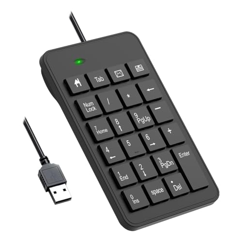 Albapilix 有線数字パッド、USB 23 キー数字キーパッド、財務会計キーボード、ラップトップ、PC、コンピューター用オフィスアクセサリー