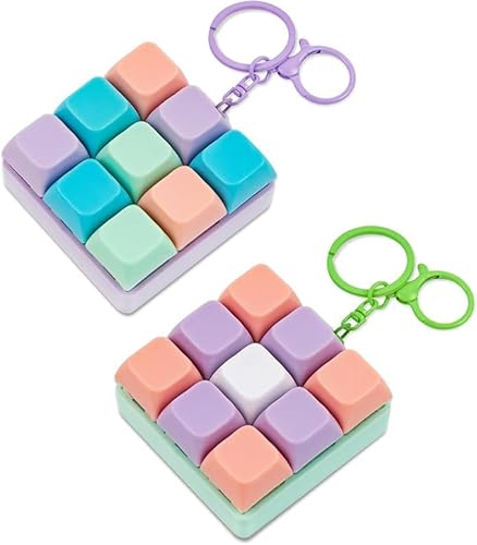 ノーブランド品 キーボード キーホルダー 9つのボタン ストレス発散 2個セット 手遊び 面白い ストレス解消 暇つぶし 集中力 軽量 持ち運び便利 女の子 男の子 子供大人兼用 プレゼント ギフト 贈り物 ZHYD14597/XK