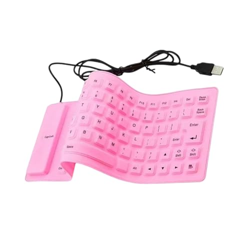 Tertioi 折りたたみ式 USB 有線シリコン キーボード 85 キー ロールアップ サイレント ソフト防塵 ラップトップおよび柔軟なシリコン キーボード用