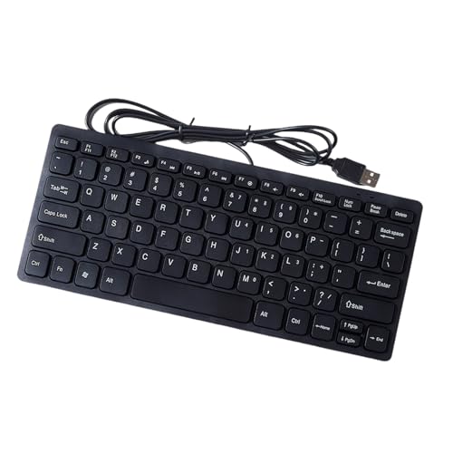 XIEMOYX 人間工学に基づいた USB 有線ミニチュア キーボード 78 ラップトップおよびデスクトップでの効率的なタイピング用薄型キーボード