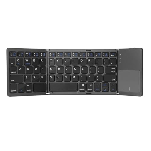 lluofeng Business ウルトラスリム 三つ折りキーボード マルチシステム タッチキーボード 携帯電話&ノートパソコン用 (B033グレー)