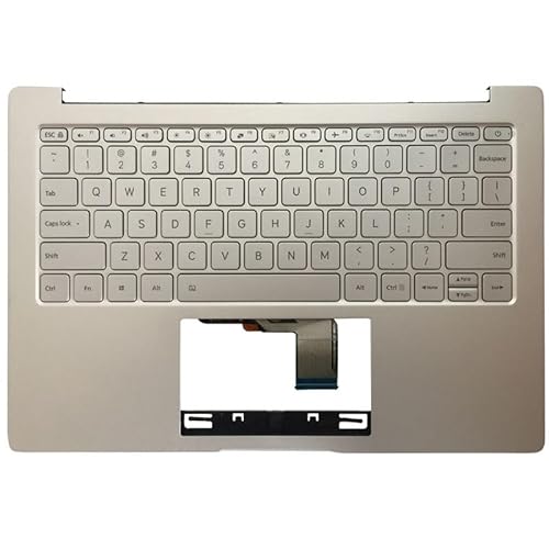 DZGQERUE Air 13.3 インチ ノートパソコン用交換用キーボード - 米国英語 QWERTY レイアウト、シルバー、バックライト付き - モデル番号 9Z.ND7BW.001、MK10000005761、490.09U07.0D01 と互換性があります DZGQERUE558